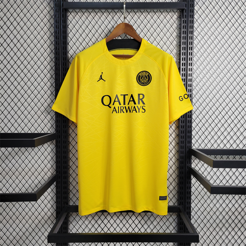 Paris Saint-Germain PSG 23-24 Yellow Training Jersey Football - Fans Version